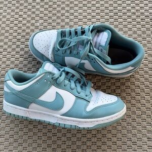 Nike dunk low denim turquoise mens 8 lifestyle basketball sneaker